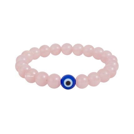 Love Attractin Rose Quartz Evil Eye Bracelet