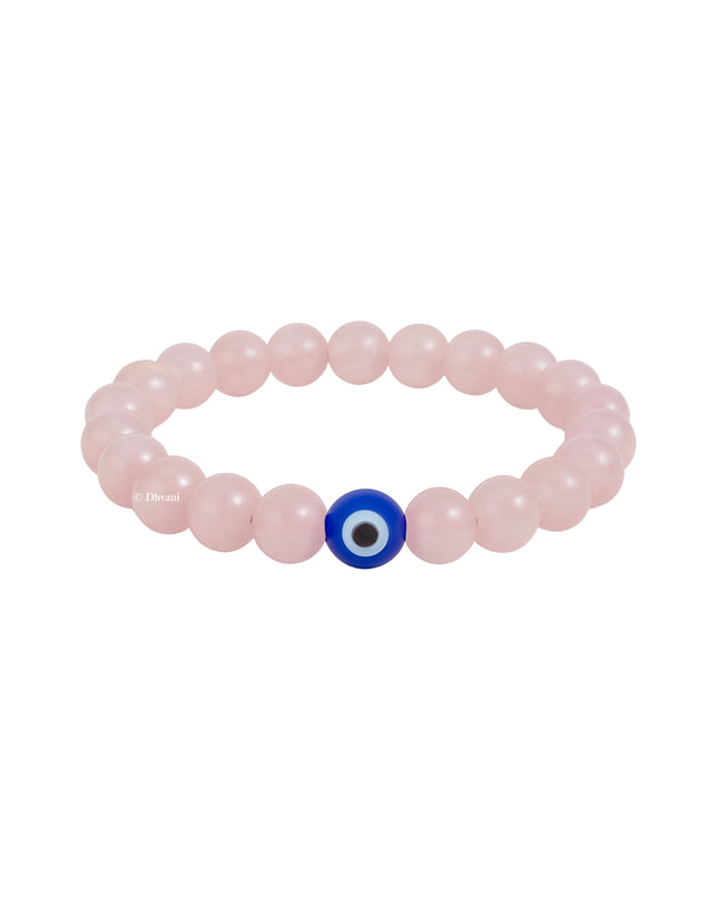 Love Attractin Rose Quartz Evil Eye Bracelet