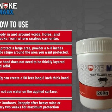 Snake Maxx Non-Toxic Biodegradable Pet-Friendly Snake Repellent Powder 200g
